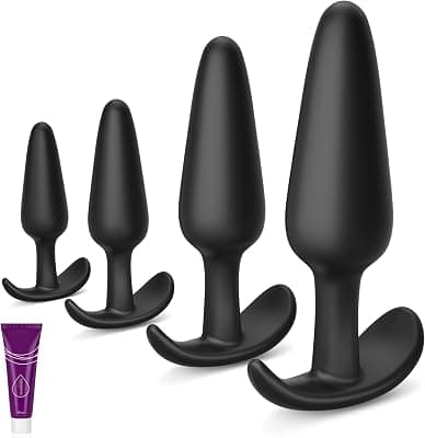 URZZAN 4PCS Silicone Anal Butt Plug Set