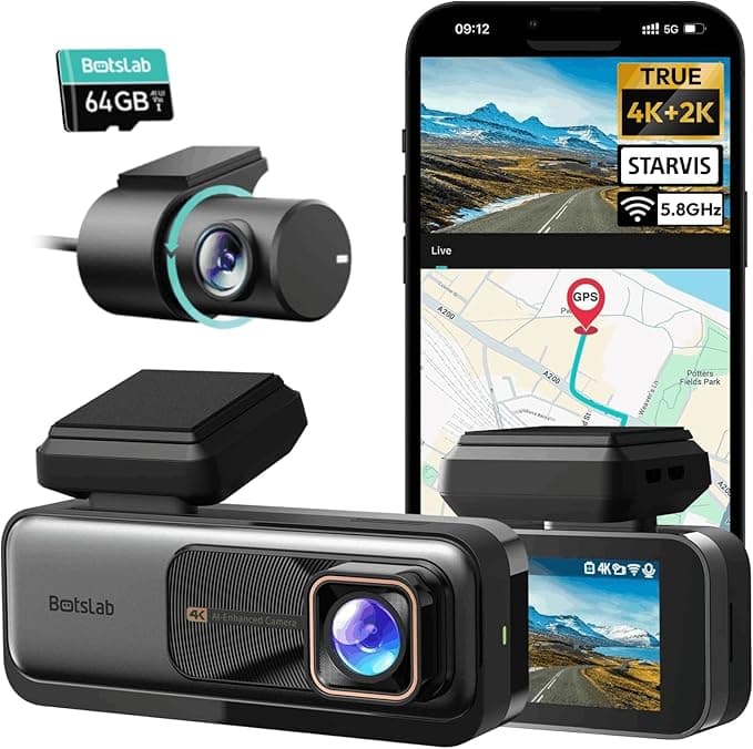 BOTSLAB 4K Dash Cam Front and Rear, 170° Ultra Wide 4K+2K