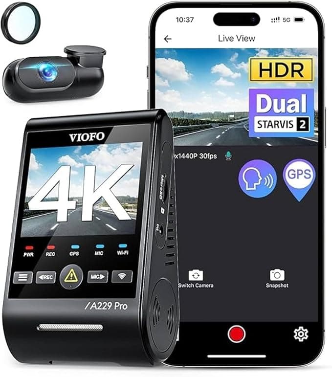 VIOFO A229 Pro 4K HDR Dash Cam, Dual STARVIS 2 IMX678