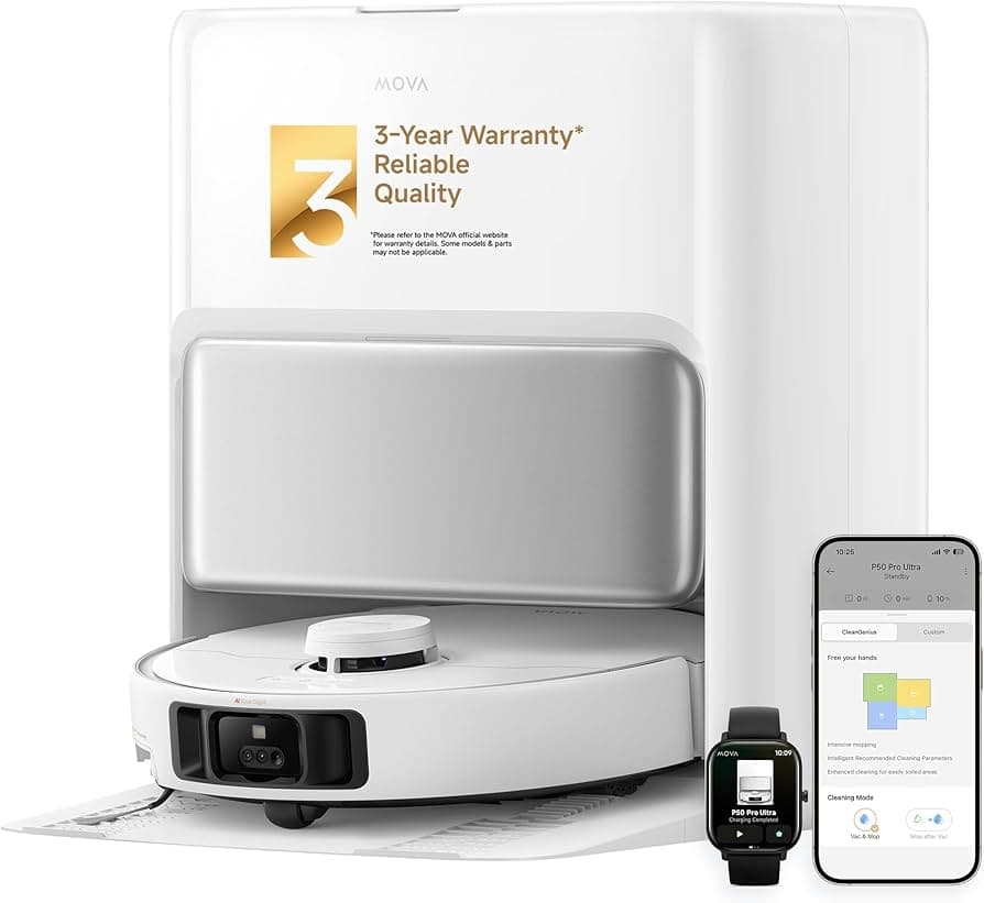 Mova P50 Ultra Robot Vacuum Cleaner with Flexible Mop,