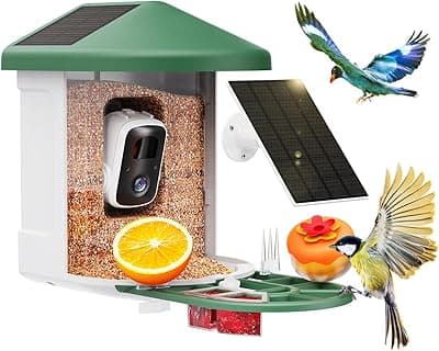 HARYMOR Bird Feeder with Camera Solar Powered