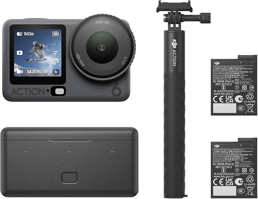 DJI Osmo Action 6 Enhanced Combo, Action Camera with 1/1.1″