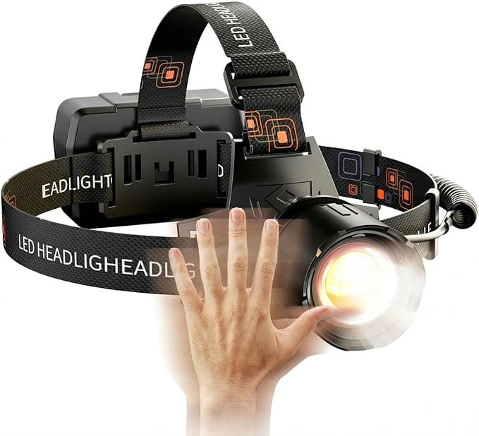 SKYFIRE Rechargeable Headlamp 3000 Lumens Motion Sensor,