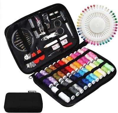 JUNING 130-Piece Sewing Kit with Case