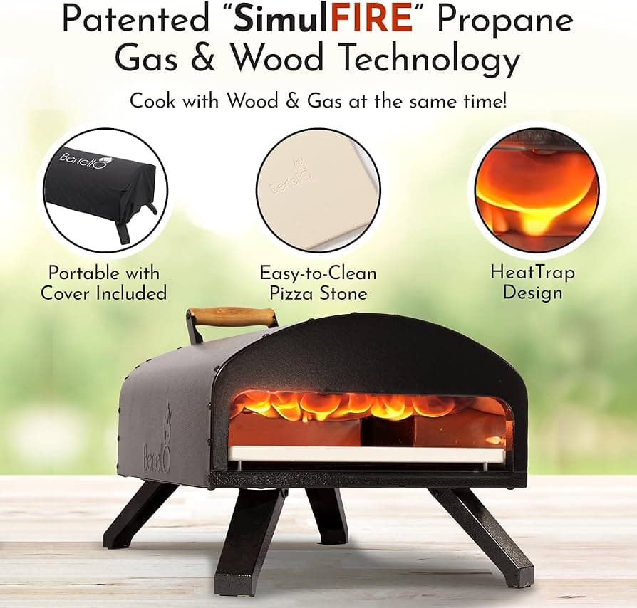 Bertello SimulFIRE Outdoor Pizza Oven Bundle - Wood Fire