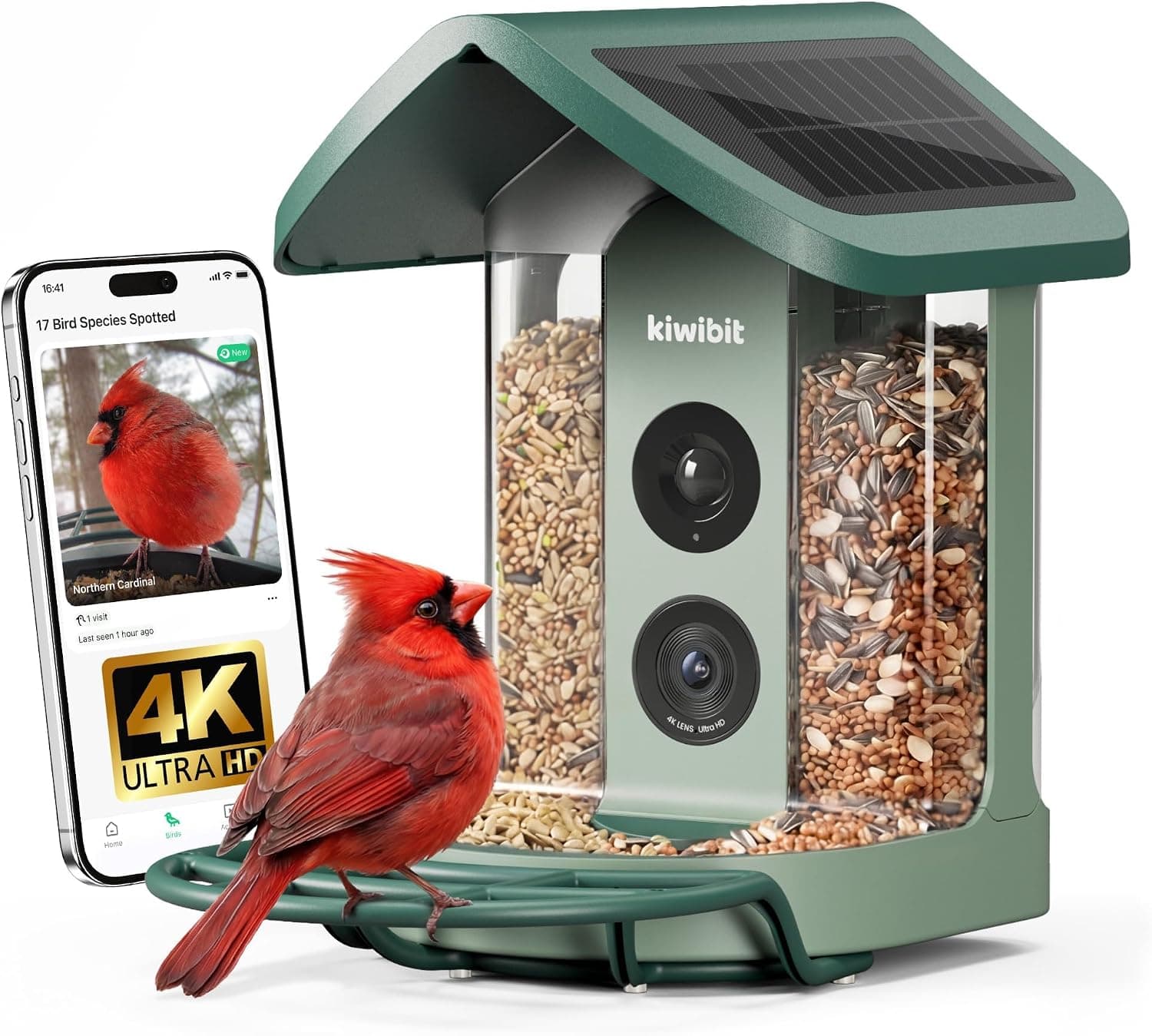 Kiwibit Kiwibit Bird Feeder 2 4K AI Camera with Solar Panel
