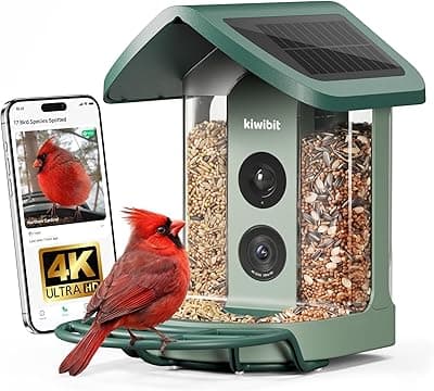 Kiwibit Bird Feeder 2 4K AI Camera with Solar Panel