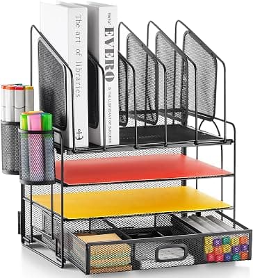 Marbrasse Desk Organizer with Drawer