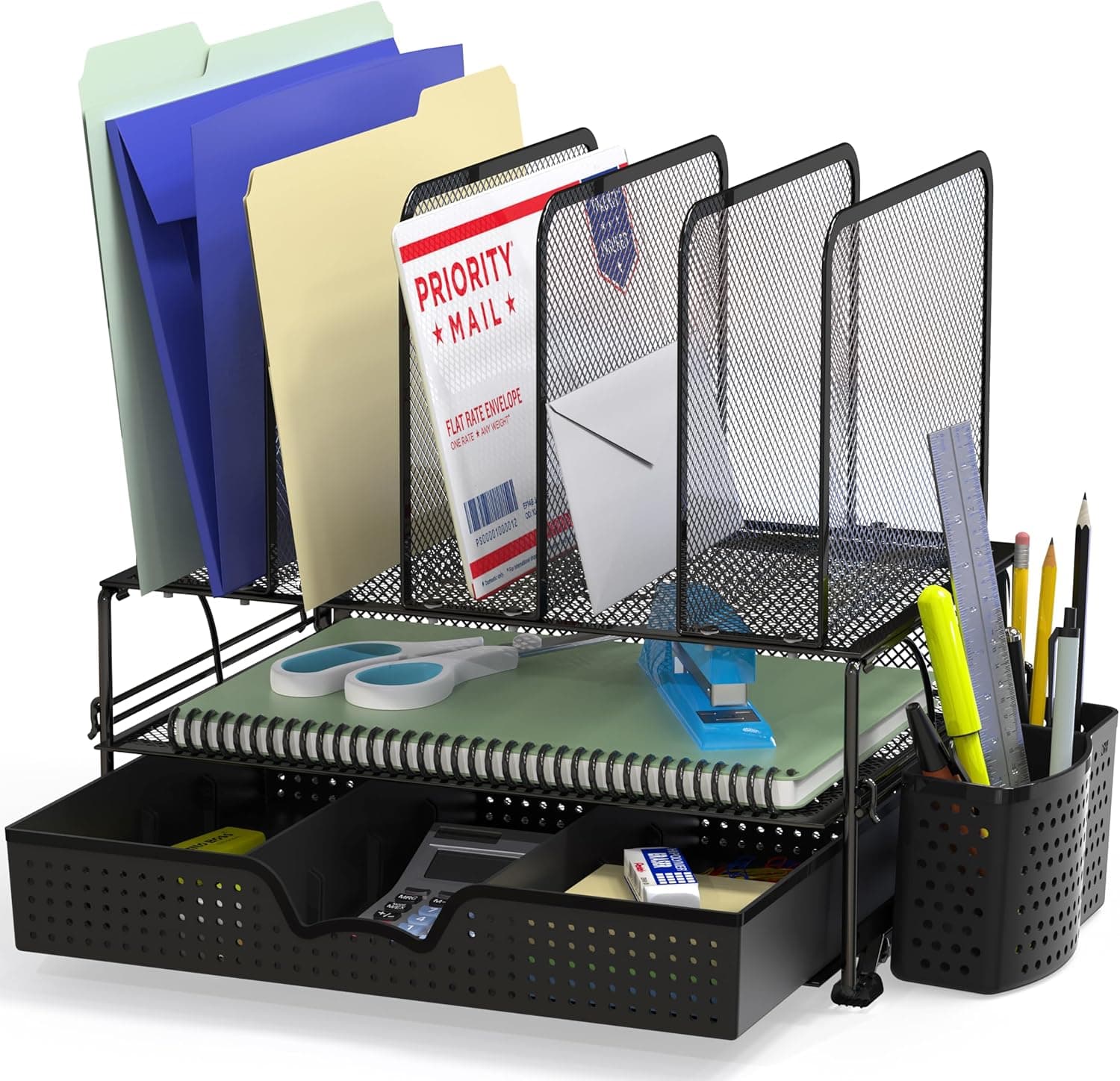Simple Houseware Simple Houseware Mesh Desk Organizer with Sliding Drawer