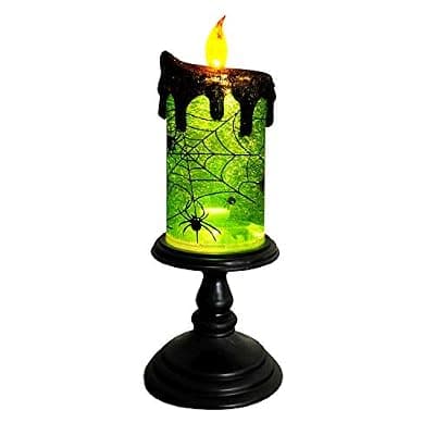 Eldnacele Spider Halloween Snow Globe Flameless Candle