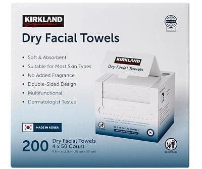 Kirkland Signature Daily Dry Facial Towels, 200-Count
