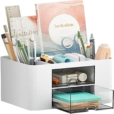 Marbrasse Desk Organizer with Drawer