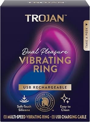 Trojan Dual Pleasure Vibrating Ring, Vibrator for Couples